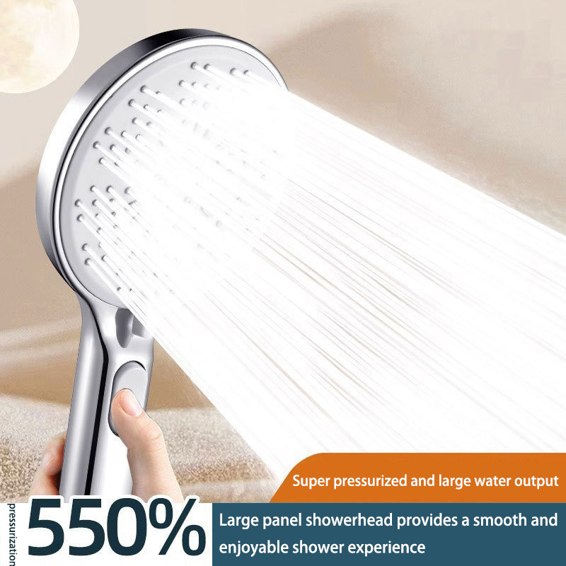 Bathroom Water Heater Shower Head Large Panel Pressurized Filter Handheld Household Spray Silicone Panel Shower Head Set