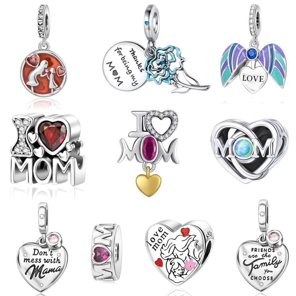 Silver Plated Mama Love Heart Charm Perfect Mother's Day Birthday For Mom And Her