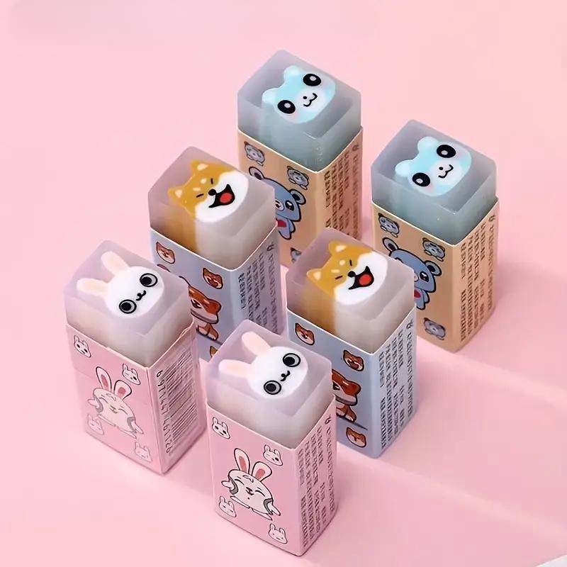 3pcs/6pcs Cute Animal Rubber, Creative Cartoon Jelly Eraser with Sweet Smell, Nice Gift for Kids and Students