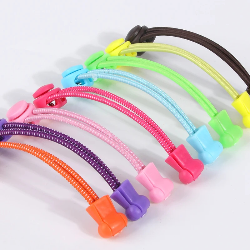 1/2 Pair No Tie Shoelaces Round Push The Spring Lock Sports Elastic Shoelace Suitable For All Shoes Lazy Laces Shoe Accessories