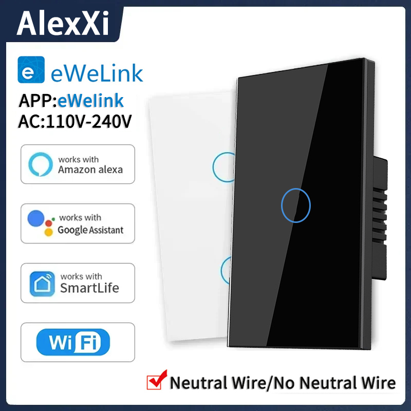 LiwoKit Wifi eWelink App Smart Switch US Smart Wall Light Switch with Neutral Wire Required work with Home Alexa lightify