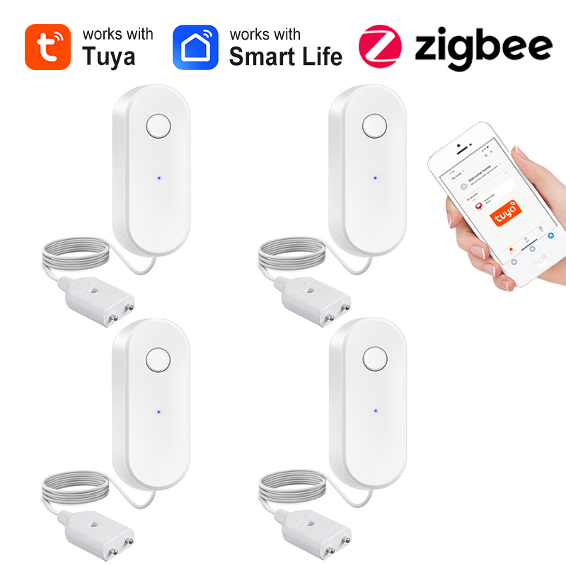 WiFi/Zigbee Water Leak Sensor Tuya Smart Life APP Flood Leak Detector Water Alert Overflow Alarm Home Security System Leakage