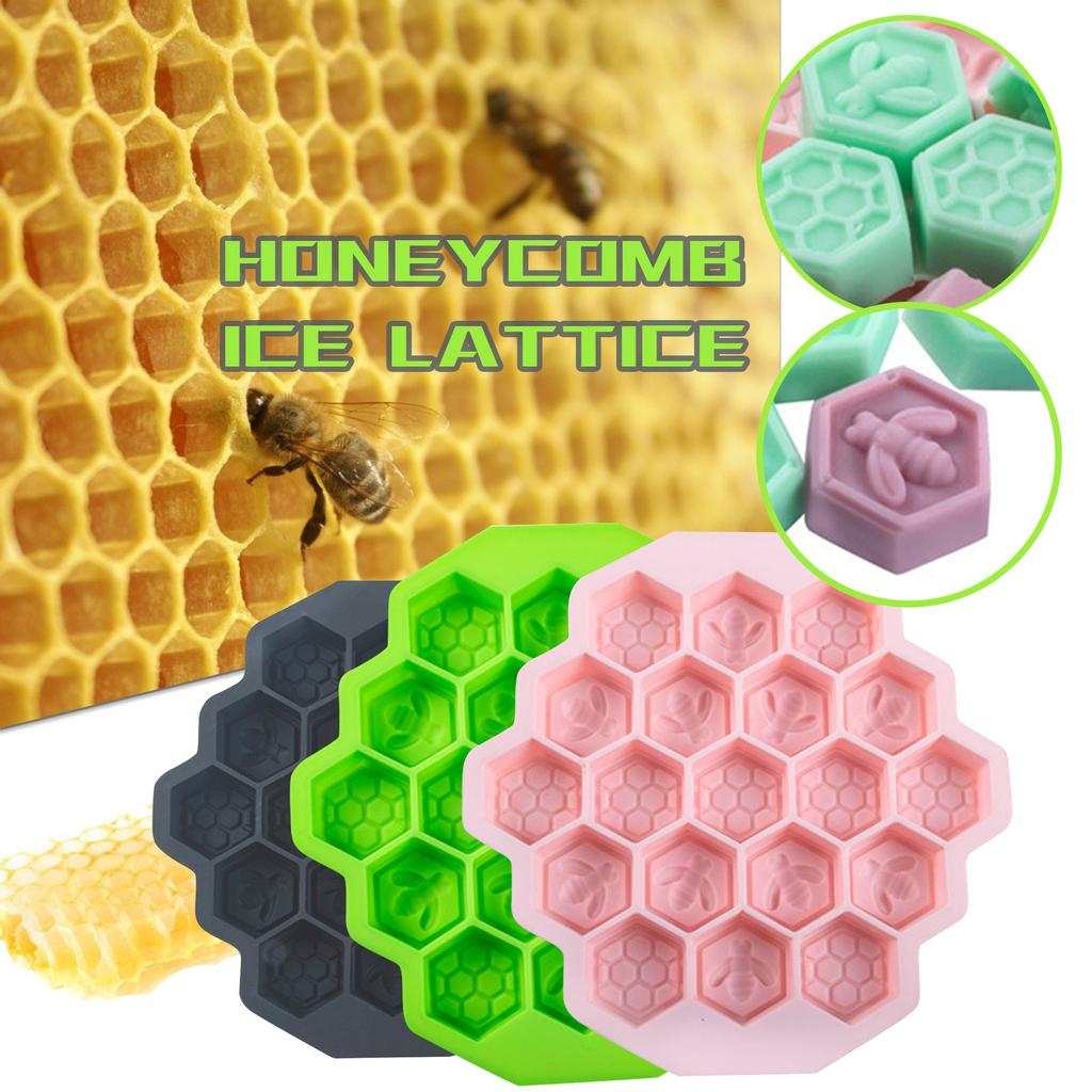 19 Cavities Honeycomb Silicone Mold DIY Little Bee Ice Tray Cake Chocolate Soap Icing Mould Party Cake Gift Decor