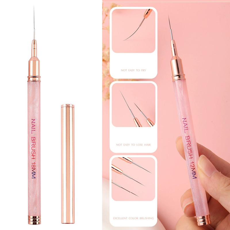 1PC Pink Nail Liner Brushes Gel Nail Art Brush Nail Polish Painting Brush Nail Art Design Brush Pen pen gpt