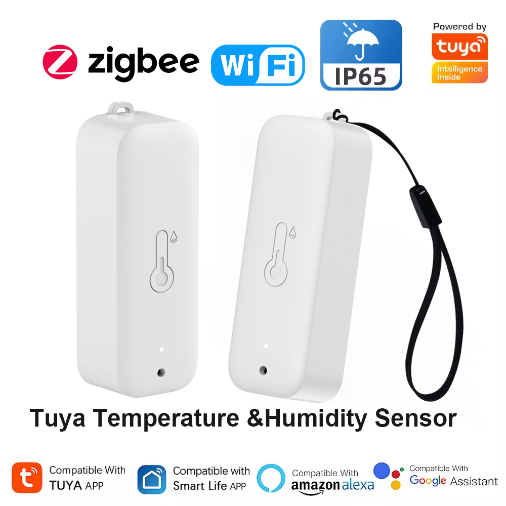 Tuya Zigbee WiFi Indoor Outdoor Temperature Humidity Sensor Thermometer Smart Life Work with Assistant ,IP65 Waterproof