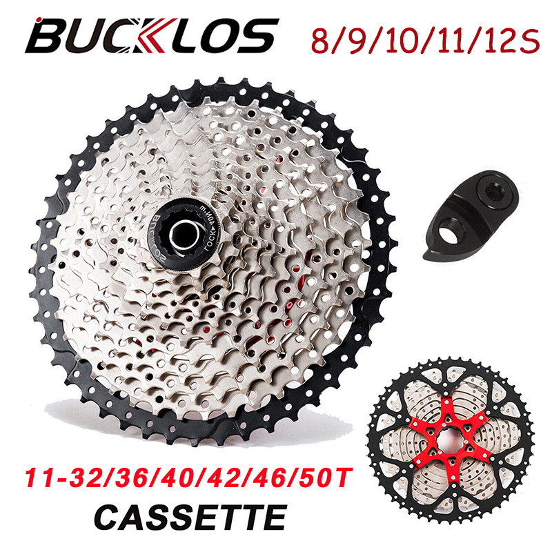 BUCKLOS Mountain Bike Cassette 8/9/10/11/12S K7 Road Bicycle Freewheel Lightweight Road MTB Cassette Freewheel for SHIMANO HG