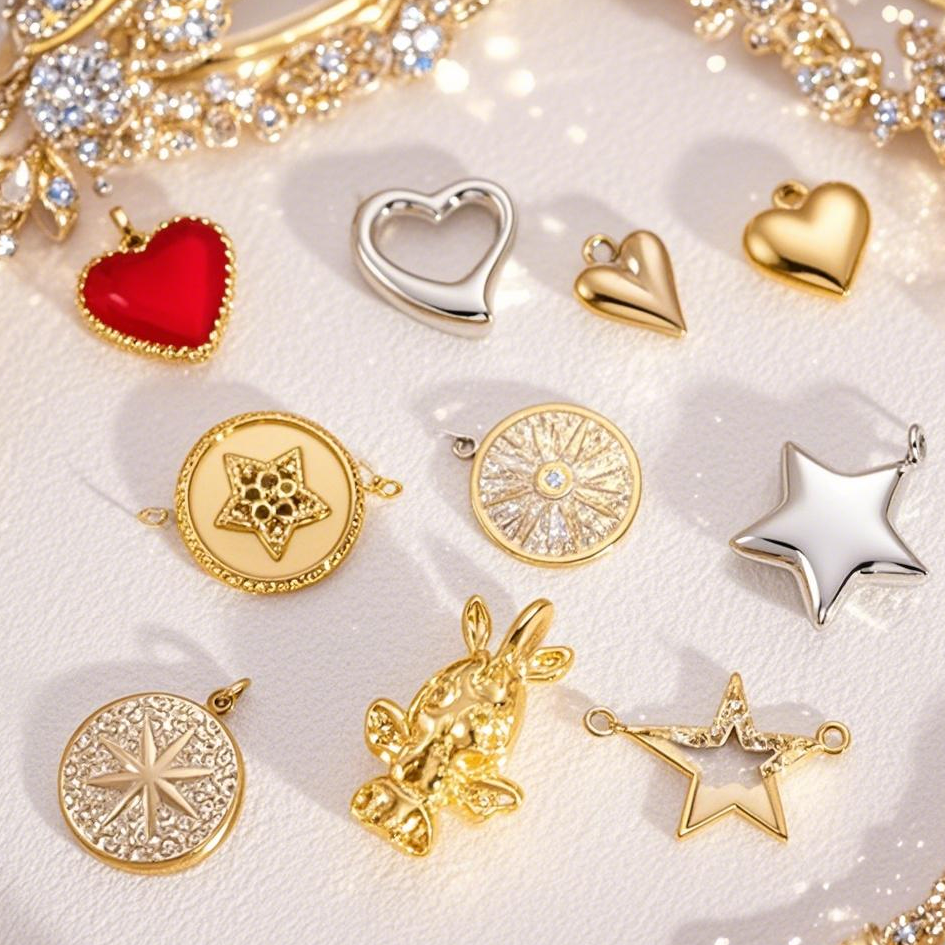 CARLIDANA Mini Stainless Steel Gold Color Stylish Pendant Sun Heart Love Hollow Charms Pendant for Women Necklace Jewelry DIY pen gpt