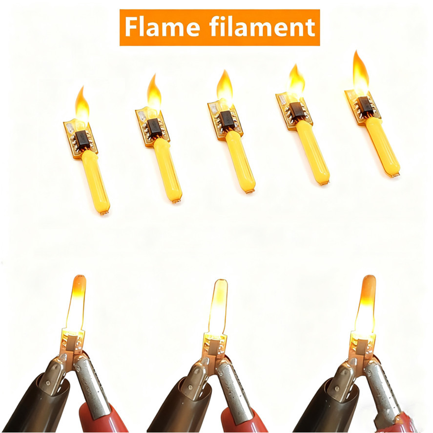 1-10pcs LED Flash Flame Candles 1800K Edison Bulb DC 3V LED Filament COB Diode Holiday Party Decoration Light Bulb Accessories