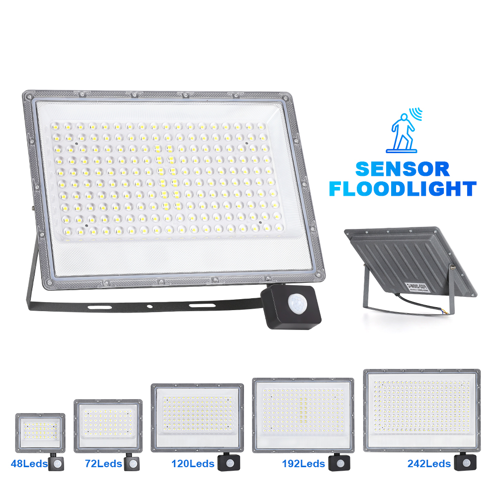 Motion Reflector LED Floodlight Outdoor LED Work Light Spotlight AC 220V Infrared Human Body Sensing Super Bright LED Lamp Flood