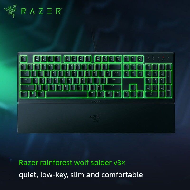Razer Rainforest Tarantula V3 X Symphony RGB backlit wired computer gaming e-sports membrane mechanical keyboard