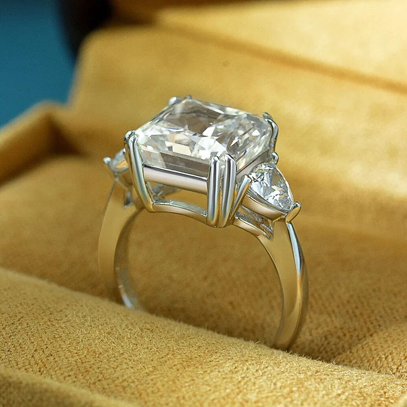 Huitan Square White Cubic Zirconia Rings Silver Color Luxury Wedding Accessories Women Anniversary Eternity Fashion Jewelry