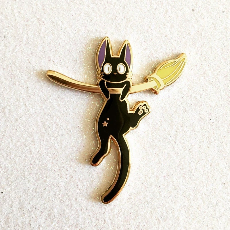 {YY30} Cartoon Cute Black Cat Enamel Metal Brooch Lapel Pin Fashion Bag Badge Accessoriess Gift For Kids Friends