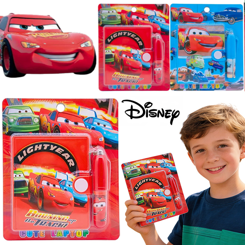 Disney Pixar Cars 3 Lightning McQueen Stationery Set - Cute Mini Pocket Notebook & Pen | Cartoon Student Supplies | Kids