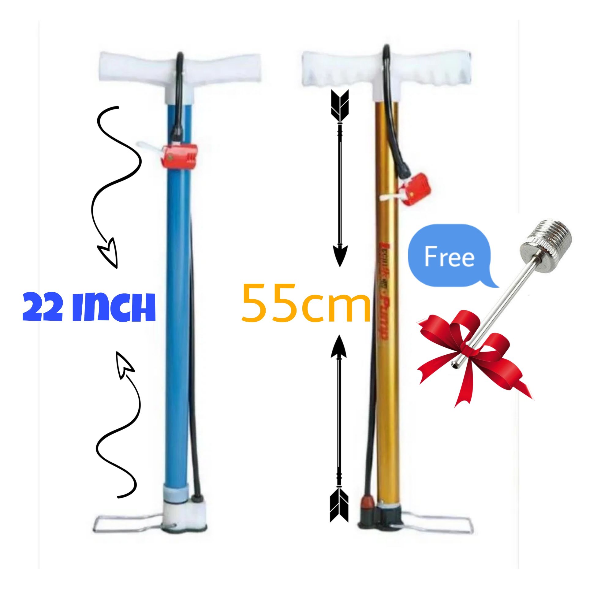 Long Portable Air Pump For Bicycle, Bike, Balls And Ballon