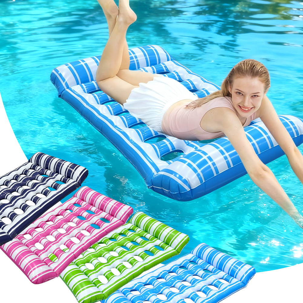 Inflatable Water Hammock Mesh Floating Bed Swimming Pool Lounger Float Hammock for Summer Beach Pool Party