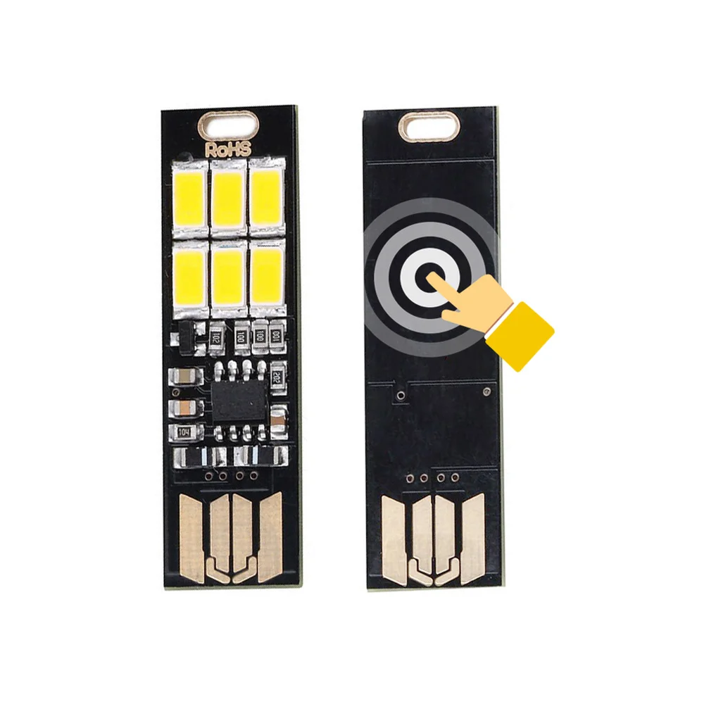 Portable Mini 5730 USB 6 LED Light 5V Touch Sensor Dimmable Night Light for Power Bank Computer Laptop Book Reading Table Lamp