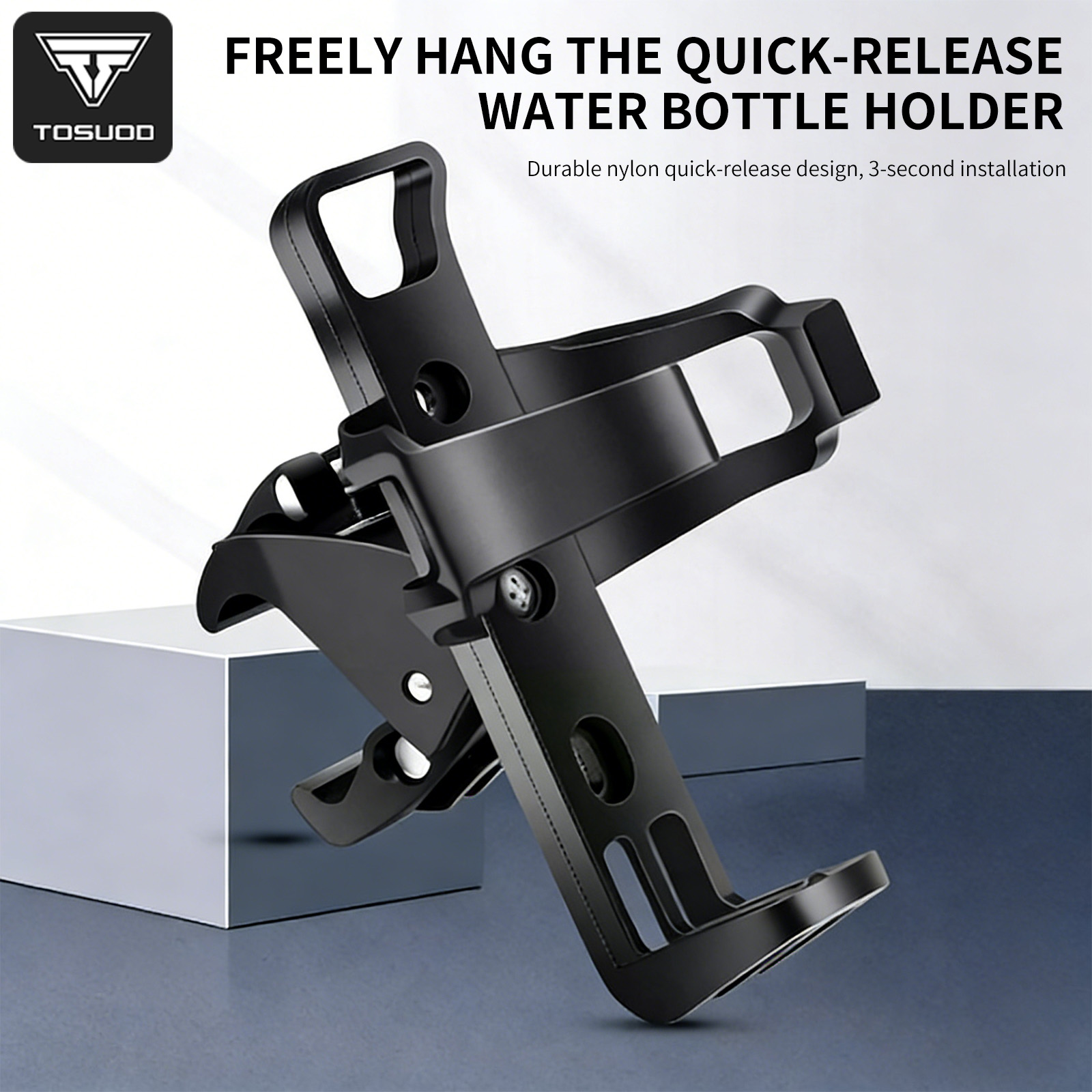 TOSUOD Premium Nylon Bicycle Bottle Holder For MTB Road Bike With Detachable Base Tool-Free Hand Installation Cycling Gear