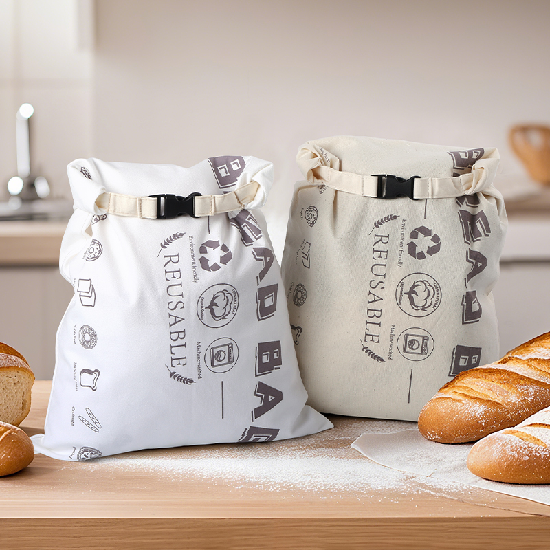 2 Pcs Reusable Bread Bags With Buckle, Tpu Lining, Washable Oil Proof Bread Bag For Homemade Bread Freezer-Safe Bags For Bread