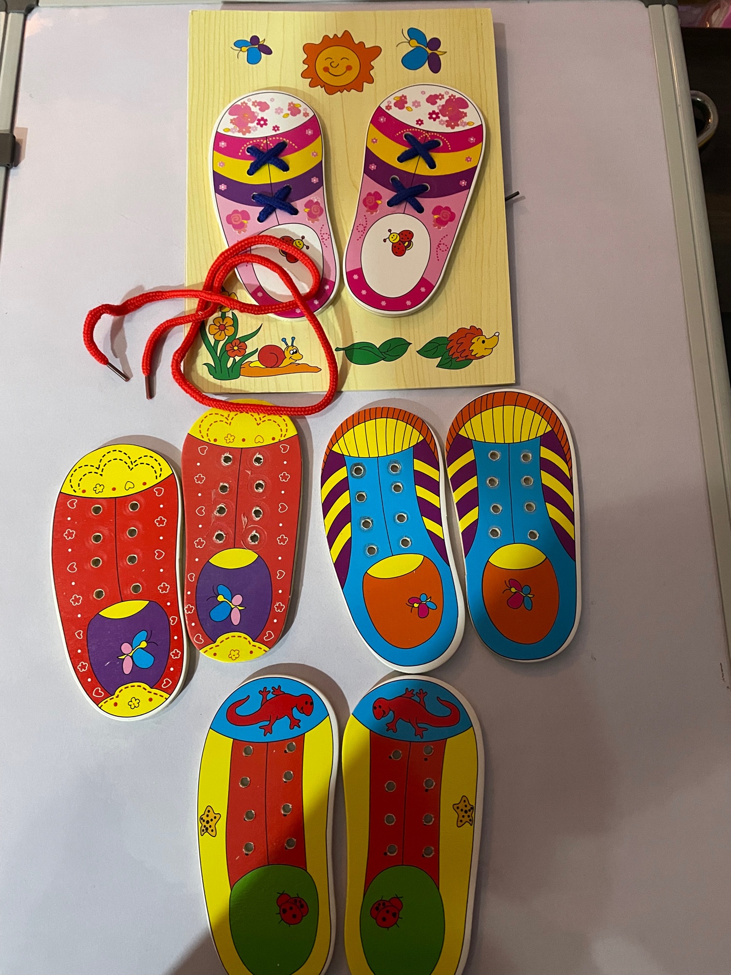 Wooden Shoe With Lace Educational Kit For Montessori