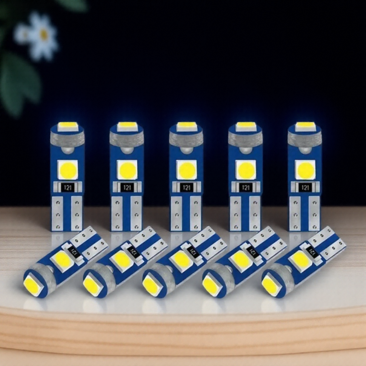 10Pcs 12V CANBUS T5 58 74 286W 1 2W Super Bright 3030 SMD LED Wedge Light Car Dashboard Instrument Cluster Panel Lamp Bulb