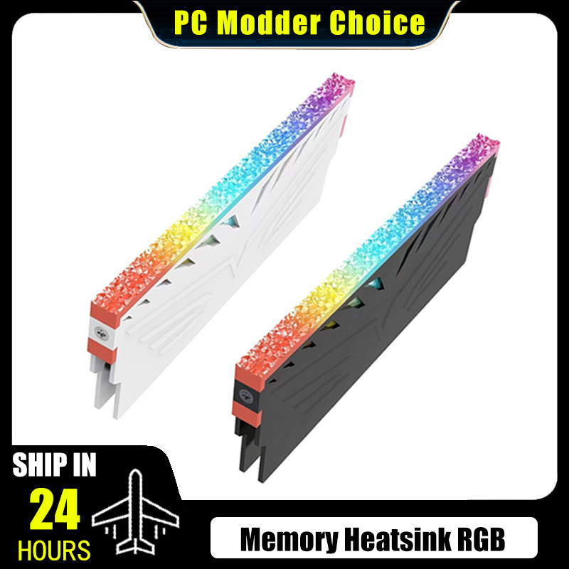 Computer Memory Heatsink RAM Cooling Vest 5V 3-PIN ARGB for Desktop RAM DDR3 DDR4 DDR5 Universal, Diamond RGB Design, 2Pcs/Pack