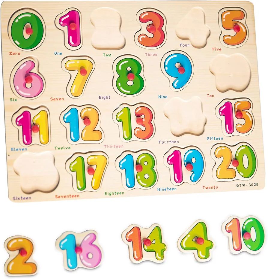 123 Wooden Montessori 3D Puzzle Learning Borad For Kids