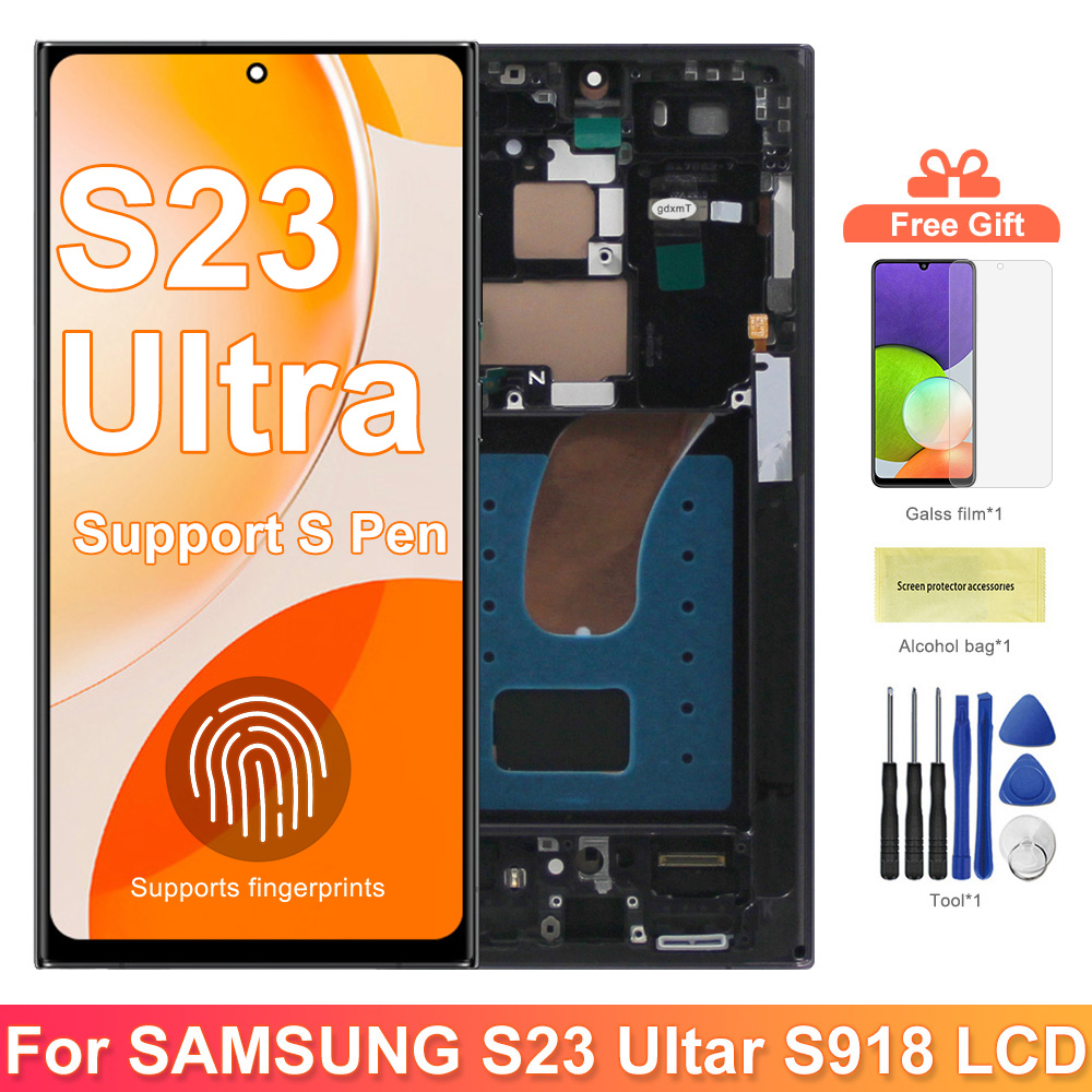 HOT 6.4| AMOLED For Samsung S23 FE LCD S711B S7110 S711U Display Touch Screen Assembly For Samsung S23FE S711 LCD Frame