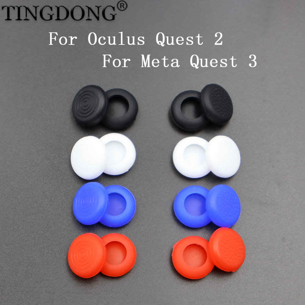 2PCS For Meta Quest 3 Silicone Soft Stick Grip Protective Cap Joystick Cover For Oculus Quest 2 Handle Rocker Silicone Caps