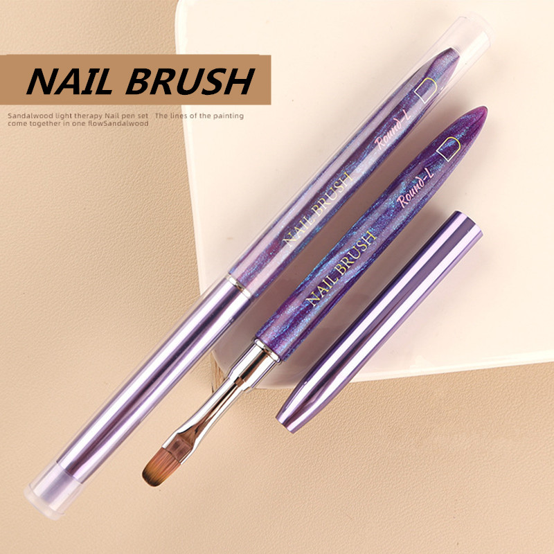 1PC Gel Brush Oval & Flat UV Gel Nail Art Brush Professional Design Brushes Salon Home DIY Manicure