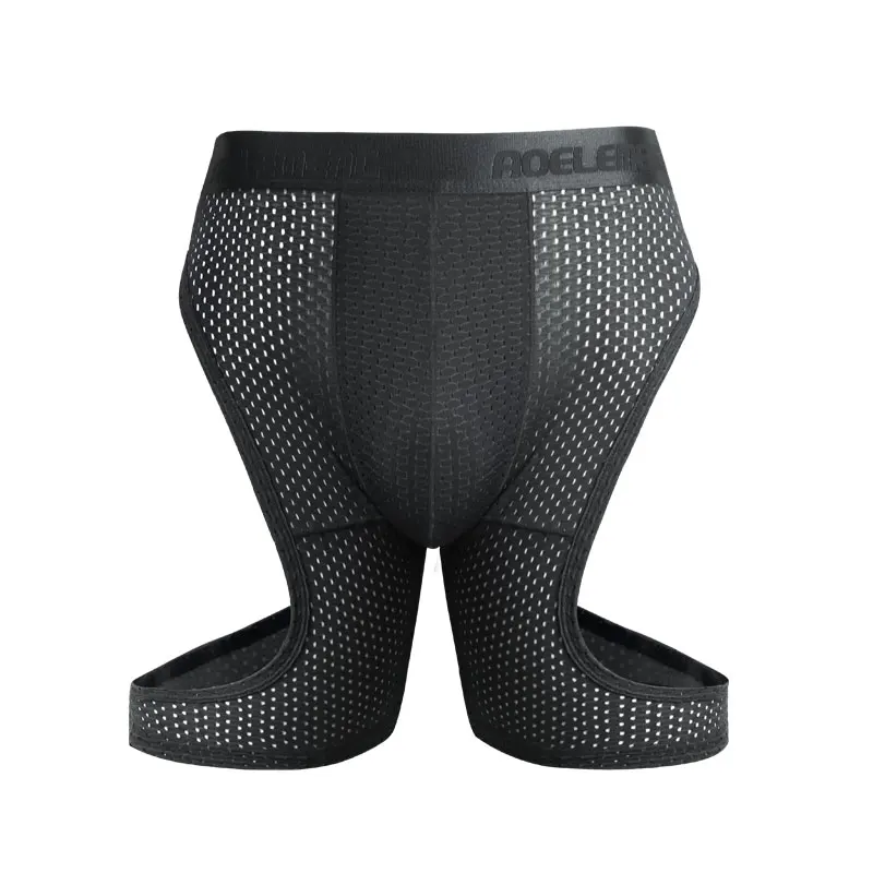 Sports underwear men's fitness ice silk thin training quick-drying running lengthened anti-wear legs pants
