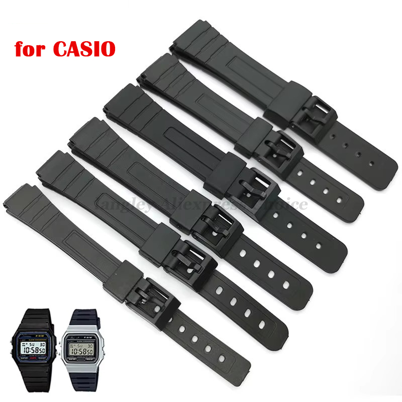 12/14/16/18/20/22mm Silicone Strap for W800H A158/168 AE1200/1300 F91W F84 Watchband Men Women Bracelet Accessories