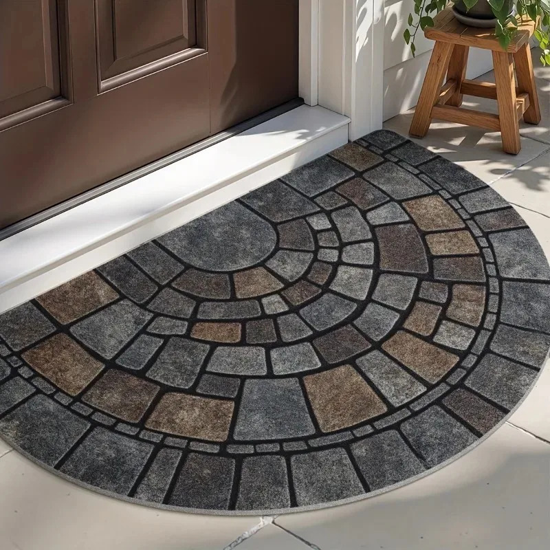 VIKAMA All-Weather Semi-Circular Doormat, Non-Slip Waterproof Welcome Mat, Ideal for Porches, Front Doors, and Home Decor