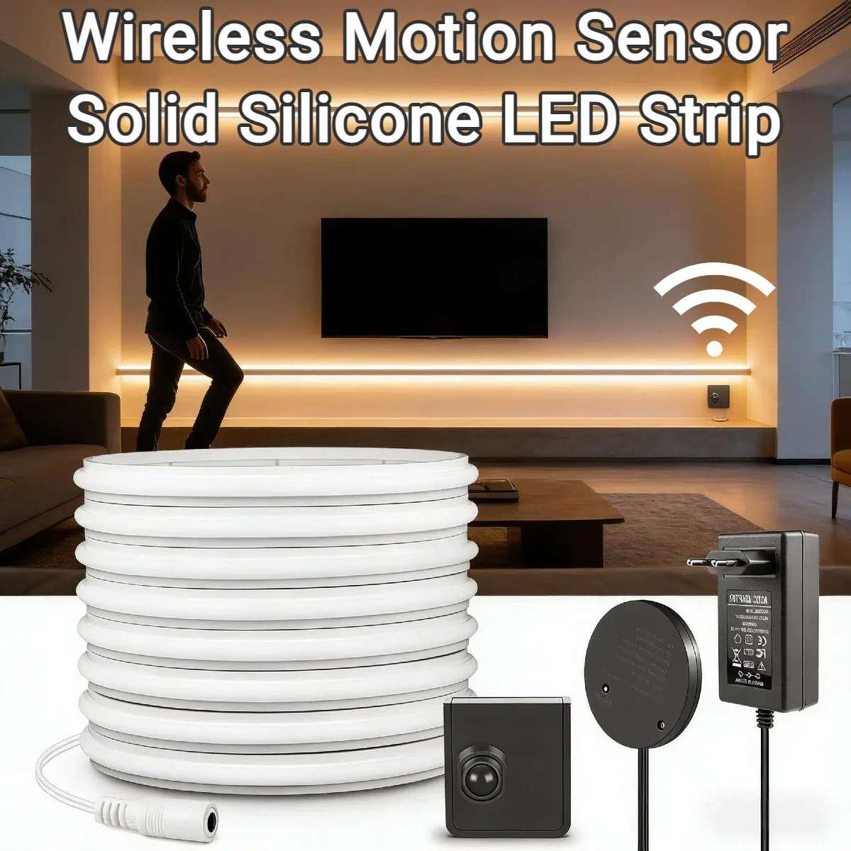 3/5/10M Smart Wireless PIR Motion Sensor Solid Neon COB LED Strip Light DC24V For Stairs Corridor Lighting lightify