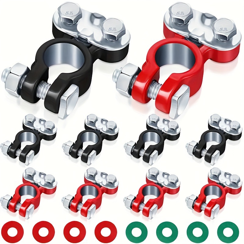 Car battery clip, aluminum alloy battery clip, battery connector, battery pile head, black and red, a pair of wiring terminal pi