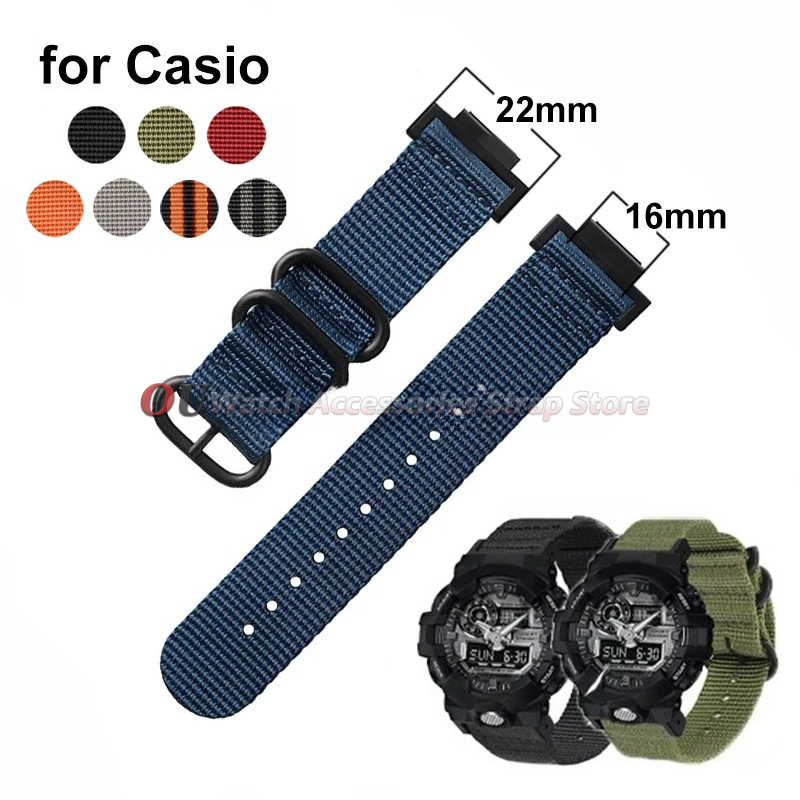 16mm Band Nylon Strap for DW-5600/5610/6900/9052 GW-M5610 GW-M5610 GA2100 Canvas for GA-110/100/120 Bracelet Men Sport Wristband