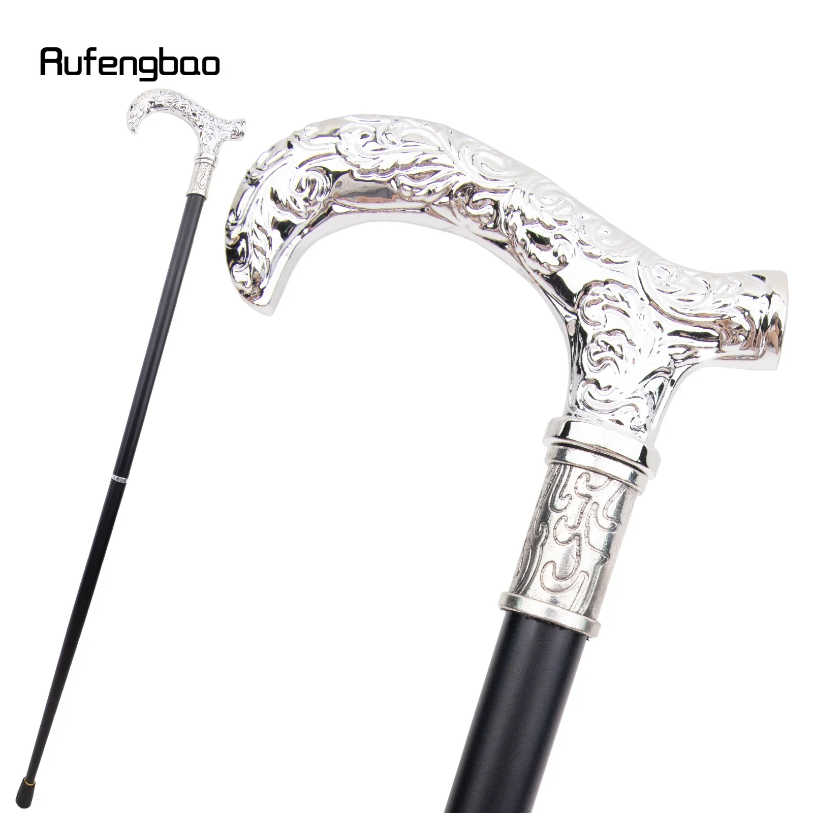 White Flower Pattern Walking Cane Fashion Decorative Walking Stick Decorative Stick For Cosplay 93cm Performance Stage Cane