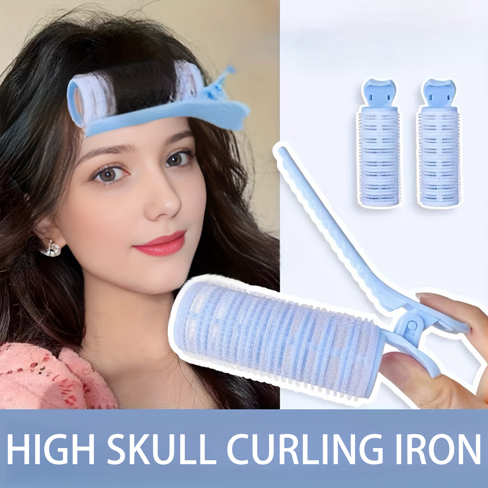 1/2pcs Girls Hair Rollers D3.5cm Bangs Fluffy Clip High Skull Curling Iron For Women Heatless Hair Curler Hairdressing Accessory