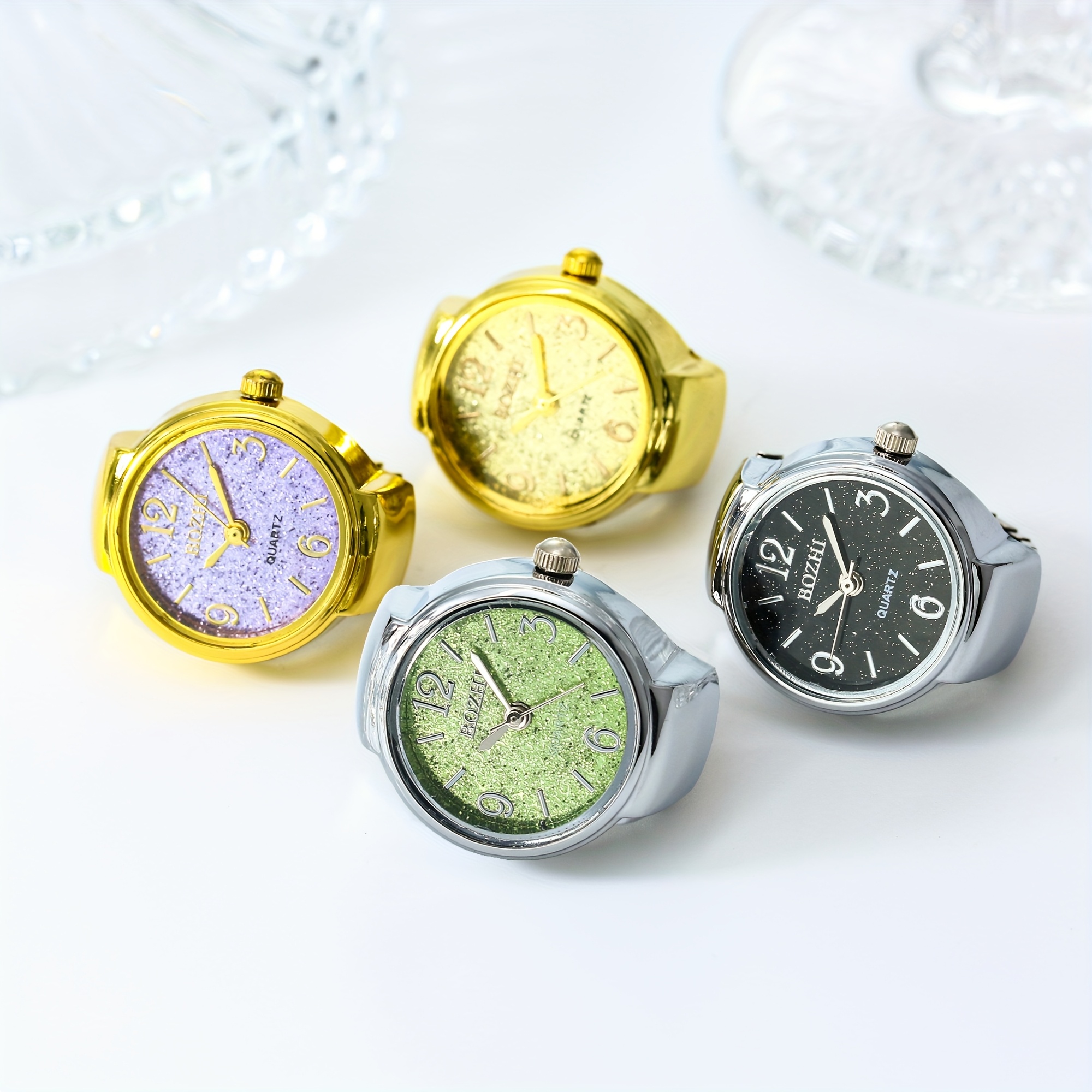 1pc Rainbow Color New Trendy Ring Watch Fashionable for Men and Women Couples Time Ring Watch Personalized Pocket Watch