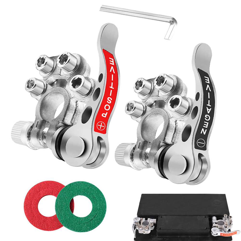 2Pcs Terminal Connectors Positive Negative Car Terminals Clamp Connector Quick Release Disconnect 12V 6V 24V