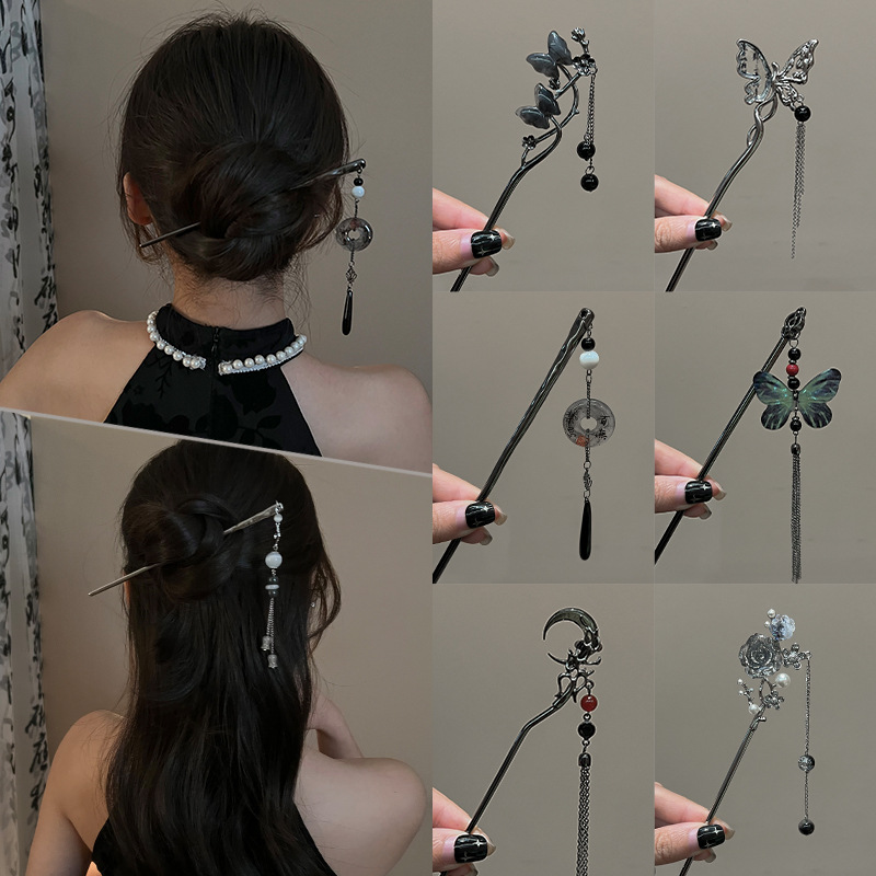 Chinese style Butterfly Tassel Hair Stick for Women Elegant Daily wear Hairpin Fashion girl Hair Accessories