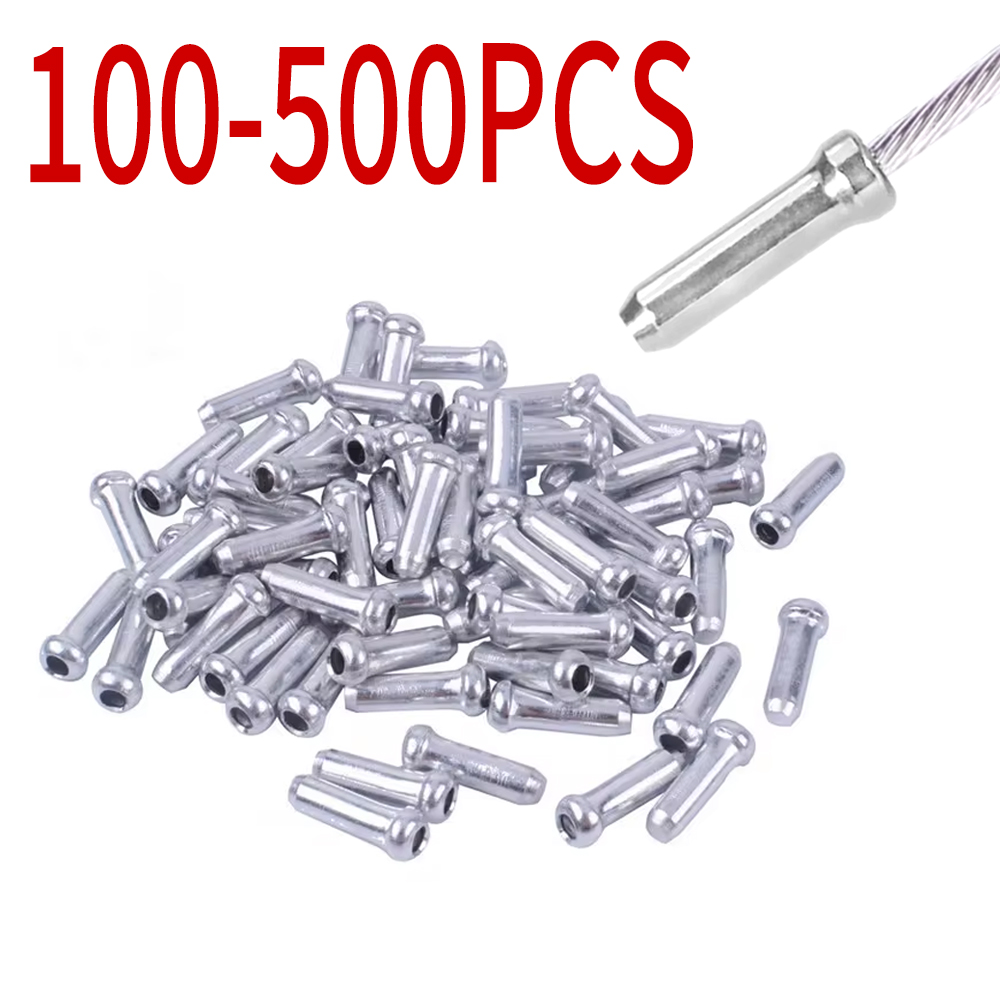 100-500PCS MTB Bike Bicycle Brake Shifter Aluminum Inner Cable Tips Crimps Cycle Cycling Parts Derailleur Shift Cables End Cap