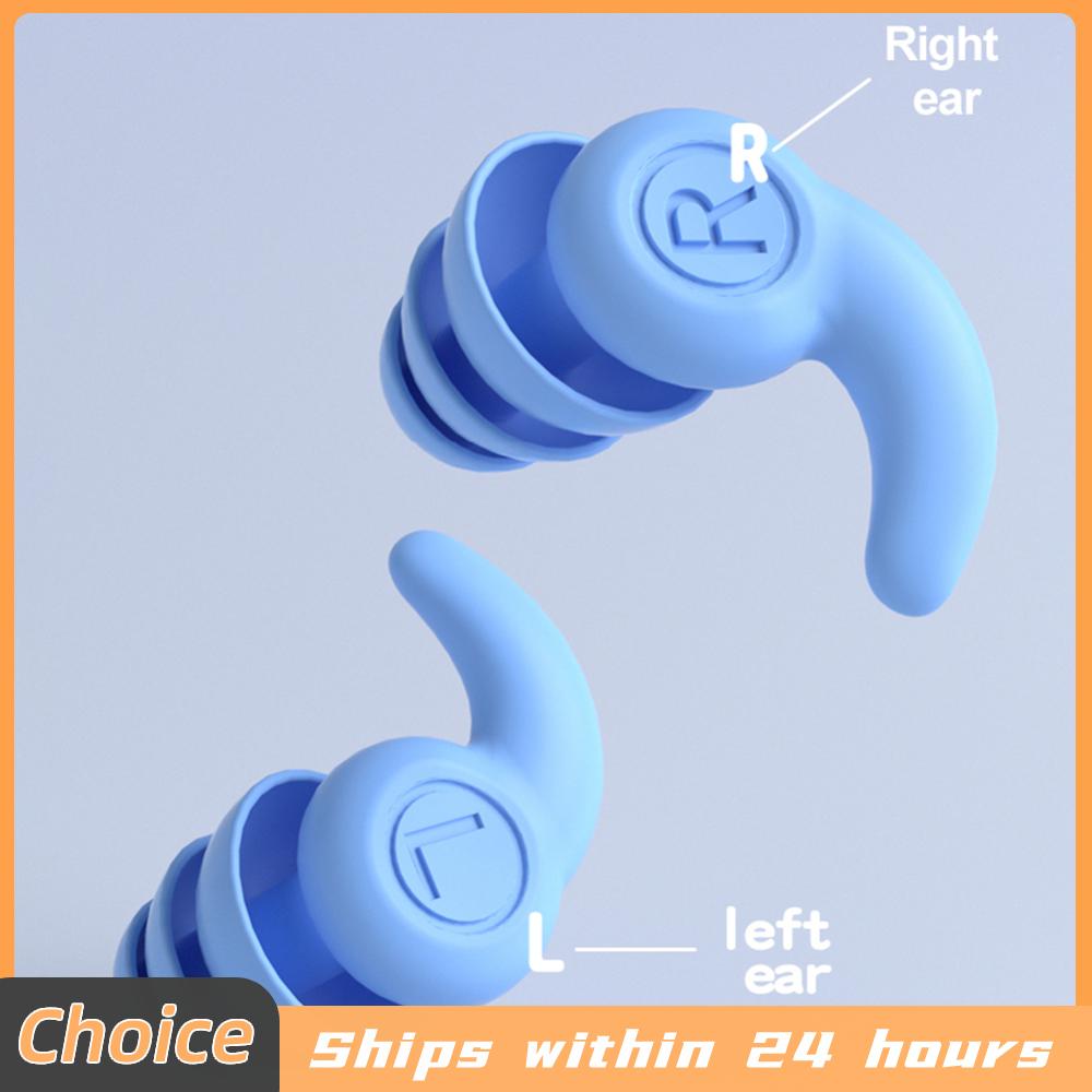 1 Pair Silicone Sleep Ear Plug Waterproof 3 Layers Sleep Noise Ear Plug Canceling Noise Lightweight Portable for Sports Swimming