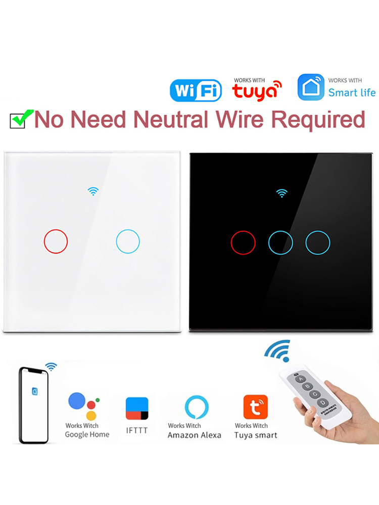 MOES Tuya ZigBee Smart Wall Light Switch with Optional Neutral Wire Magnetic Relay App Control Alexa Home