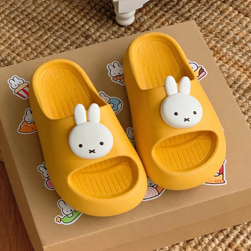 Cute Miffy Rabbits Slippers Cloud Thick-soled Sandals Summer Fashion Soft Bottom Beach Men Slippers Women's Sandals EVA Slides