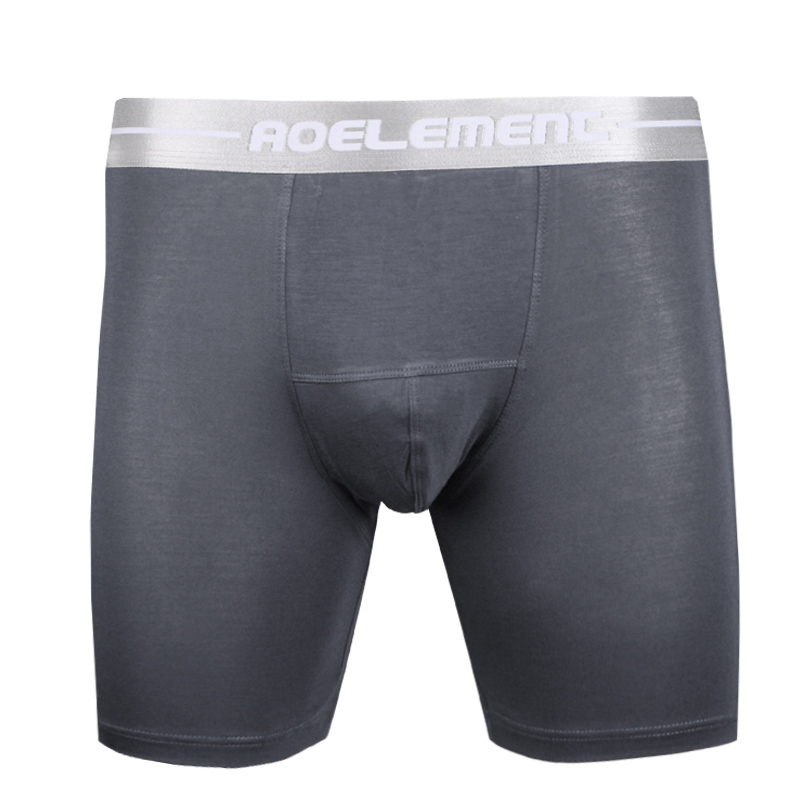 Sports underwear men's anti-wear leg Modal professional running fitness tight body long leg quick dry plus long boxers