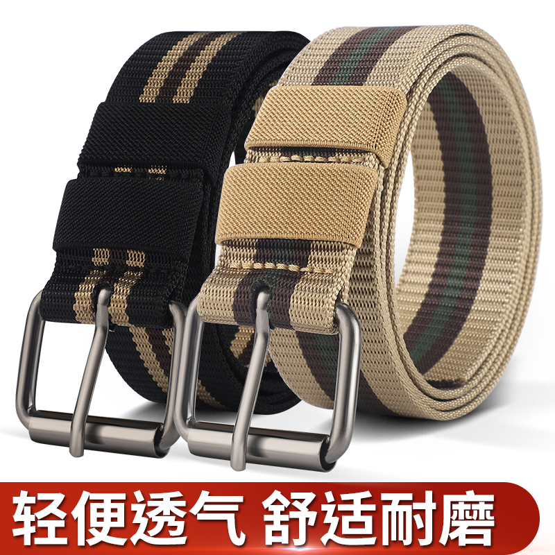 Men's Vintage Outdoor Casual Denim Belt, Alloy Pin Buckle, Nylon Webbing, New Style, Extended Woven Belt