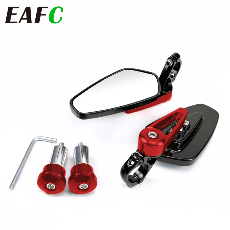 Motorcycle Rear View Mirrors Aluminum Alloy 7/8" 22mm Bar End Side Rearview Mirrors Universal For Motorcycle Motorbike