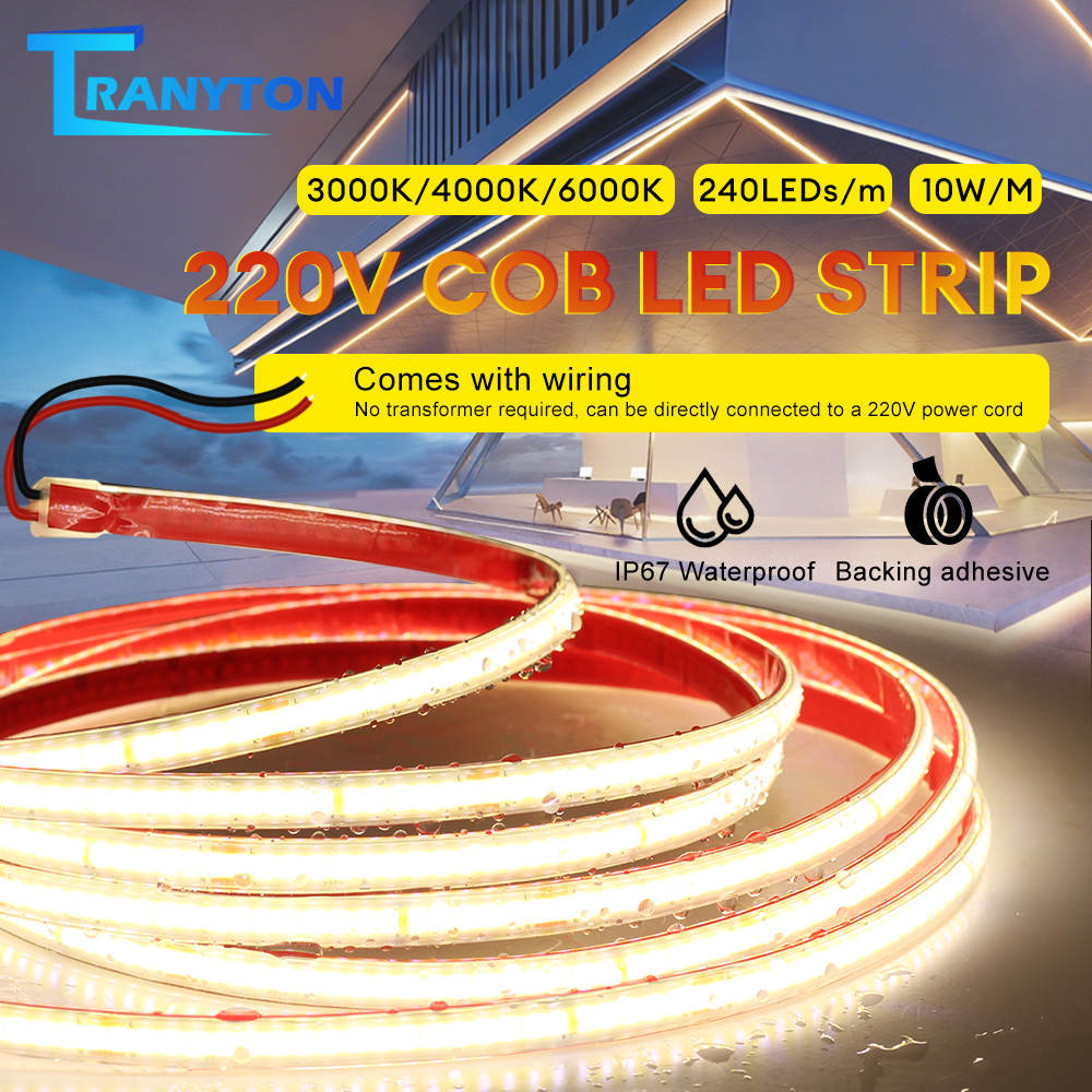 5M 10M 20M LED Grow Light Strip Full Spectrum IP67 Waterproof COB 220V LED Phyto Lamp Tape For Indoor Seed Plants Flowers VEG