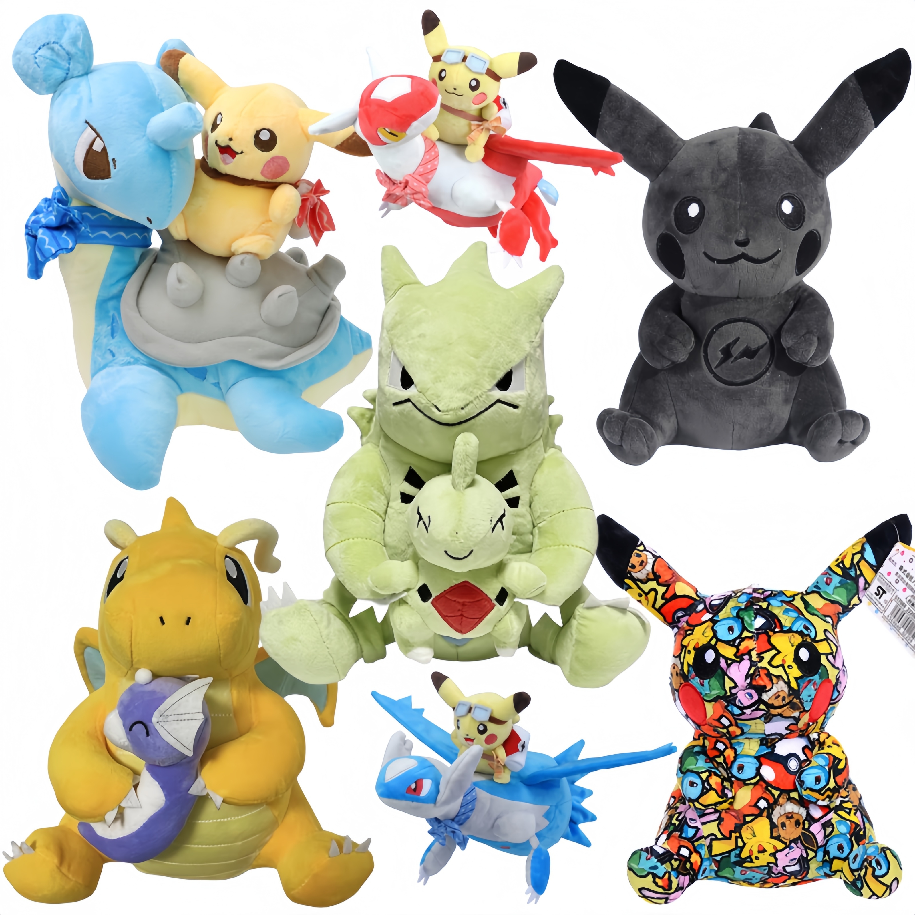 New Pokemon Dratini Evolution Dragonite Tyranitar Plush Toy Dragon Doll Pikachu Riding Lapras Latios Latias Plush Doll