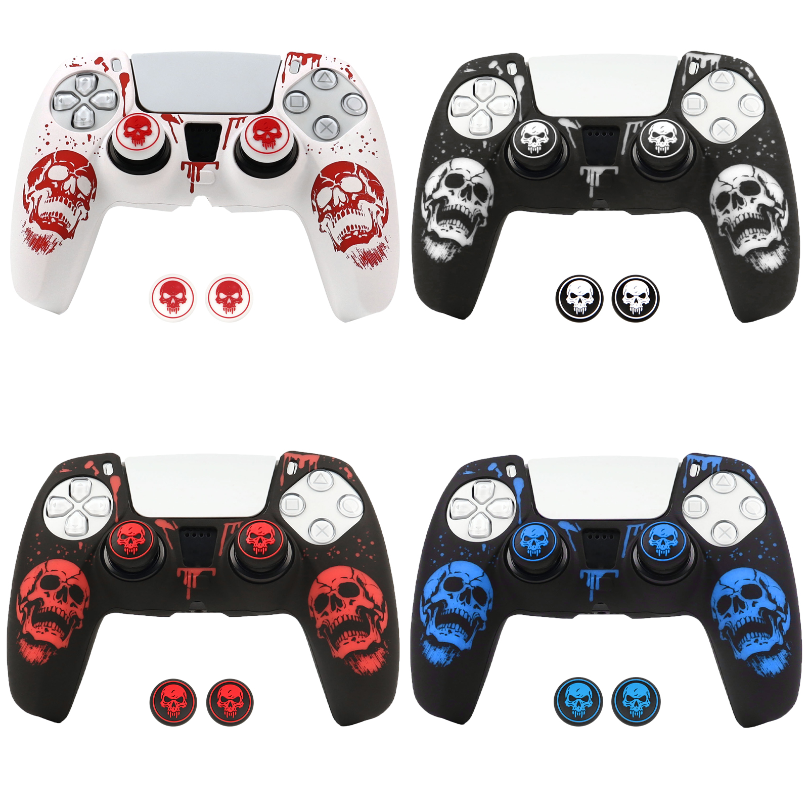 Silicone Cover with 2 Thumb Grips For PS5 Controller Soft Skin Case Anti-Slip Shockproof Dustproof Covers Accessories for PS5